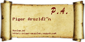 Piger Arszlán névjegykártya